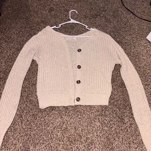 moon & madison Beige Button-Up Cardigan